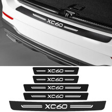 (5 stuks) voor Volvo XC60 Logo Carbon Fiber Auto Deurlijst Anti-trapfolie Kofferbakbeschermer Beschermende
