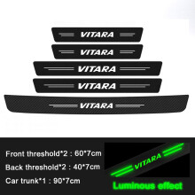 (5 Stück) Leuchtendes Einstiegsband für Suzuki Vitara mit Logo, Türschwellerschutz, leuchtende Kofferraumstoßstange