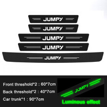 (5 pièces) Bande adhésive lumineuse pour seuil de porte Citroën JUMPY, logo lumineux, étanche, en carbone