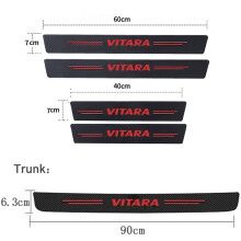 (5 stuks) voor Suzuki VITARA Logo Auto Styling Deurdrempel Stickers Koolstofvezel Kofferbak Anti-kras