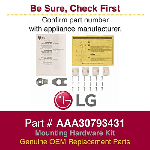 LG LG AAA30793431 Ægte OEM monteringshardware -kit til LG -vaskemaskiner 2