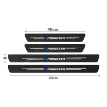 (4 Stück für FORESTER) Einstiegsleisten mit Subaru FORESTER Logo und Carbonfaser-Optik
