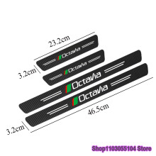 (Octavia) 4-teiliges Set Einstiegsleistenaufkleber aus Kohlefaser für Skoda Kamiq, Octavia, Kodiaq,