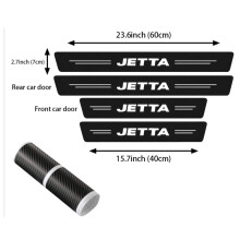(Jetta) Universal For Jetta 4Pcs Car Door Sill Scuff Anti Scratch Sticker Carbon Fiber Threshold Protectio