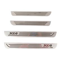 (Argento) Battitacco in acciaio inossidabile per auto, accessori per Peugeot 3008 2009 2010 2011