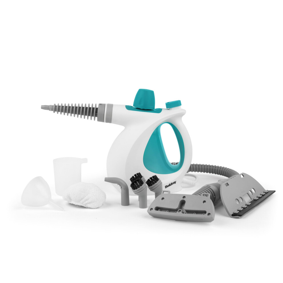 Beldray BEL0701TQN 10-in-1 Handheld Steam Cleaner - Clean, Sanitise & Refresh Surfaces, Tiles, Mirrors & Windows, Chemical Free Cleaning, Includes
