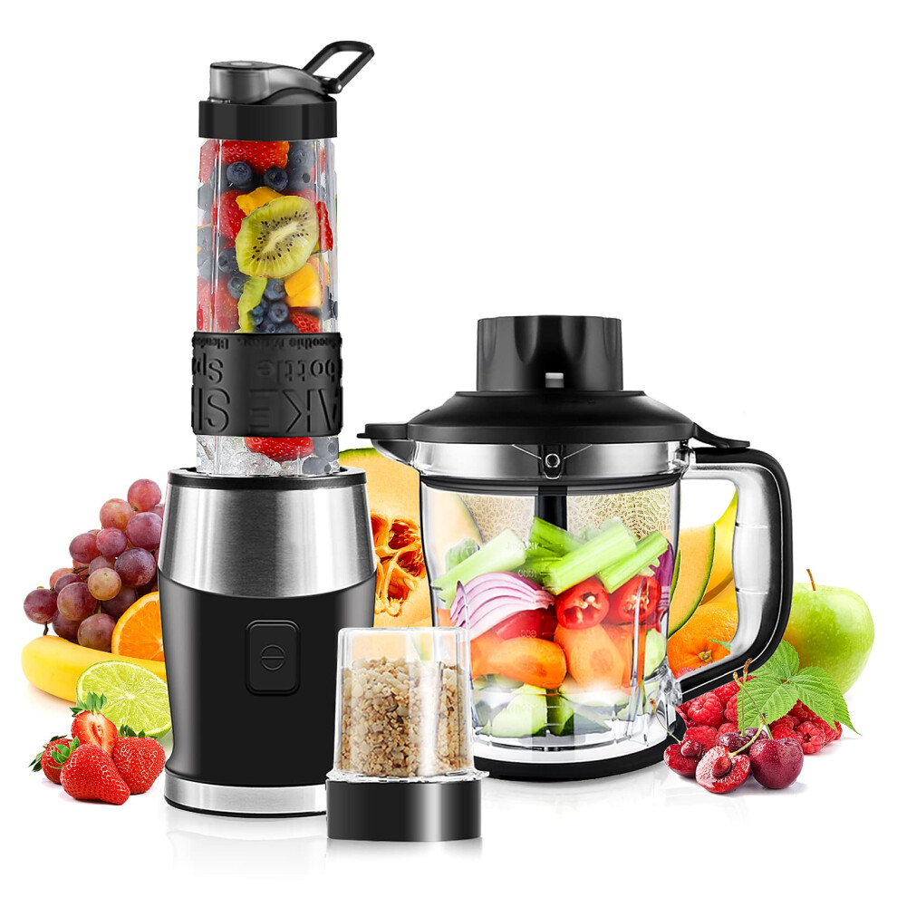 Blender Smoothie Maker, 700W Blender, Portable Food Chopper and Grinder, 570ml BPA Free Bottle, 300ml Grinder Cup, 1200ml Jug, Processor Blenders for-image-OPC-PHQHBVY-NEW
