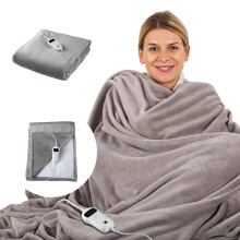 Sensio Home Luxury Heated Throw Fast Heat Up Electric Blanket, Warm Cosy Flannel Fleece, 10 Heat Settings, Timer and Overheat Protection, Machine