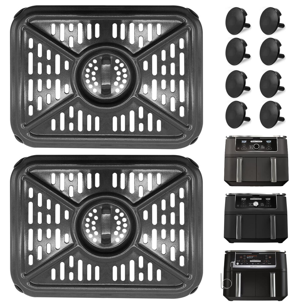 Gwyxc Air Fryer Grill Pan For Ninja Foodi Af400uk 9.5L 6 In 1 Af500uk 10.4L 7 In 1 Dualzone 2 Drawers Air Fryer, Replacement Air Fryer Crisper Plate