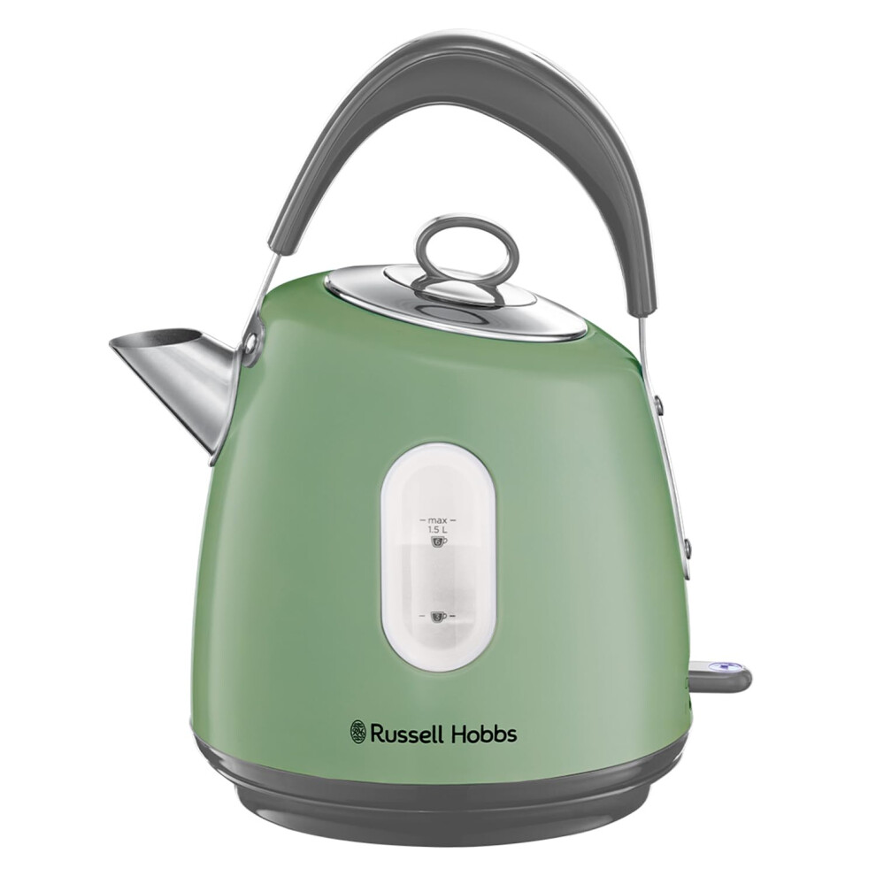 New Russell Hobbs Electric Kettle (For Hot Water, Tea Or Coffee, 1.5L, Fast Boil, Stainless Steel With Grey Accents, Pull Off Lid, Perfect Pour Spout, Brown,Grey 28134