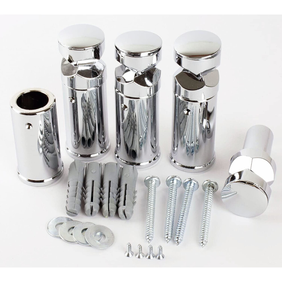 Brackets for Heated Towel Rail Radiators Set of Universal Fit Flat Or Curved Chrome-image-OPC-PHQHCR9-NEW