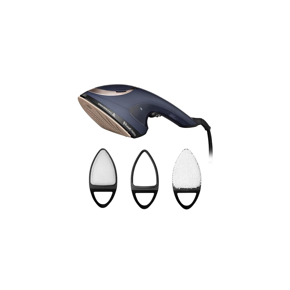 Russell Hobbs Handheld Clothes Steamer [1700W, 15g/min steam] Steam Genie(2in1: steamer & steam iron, Antibacterial, Ideal for travel, 3 accessories: