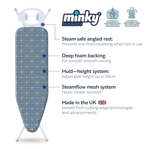 Minky Minky Expert Blue Ironing Board 122 x 38 1