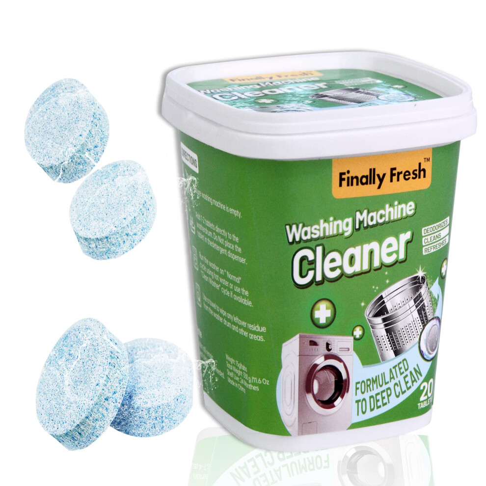 Finally Fresh Washing Machine Cleaner, Top Load Washer Machine Cleaner, Front Load Washer Cleaner Tablets, Washer Machine Cleaner for Sensitive Skin,