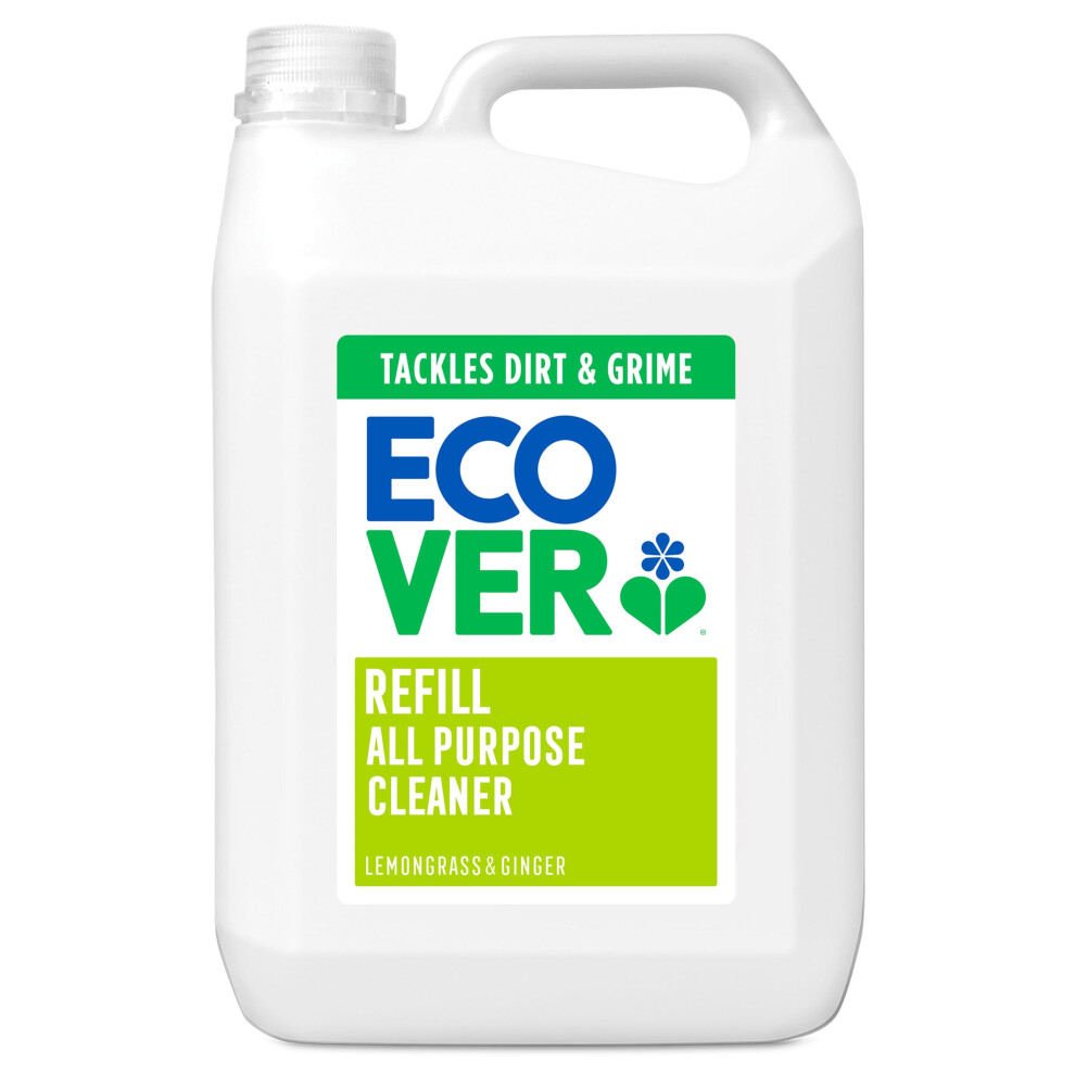 New Ecover All Purpose Cleaner Refill, Tackles Dirt & Grime, For Hard Surfaces, Lemongrass & Ginger Scent, Pack Of 1, 1 X 5L 4004650