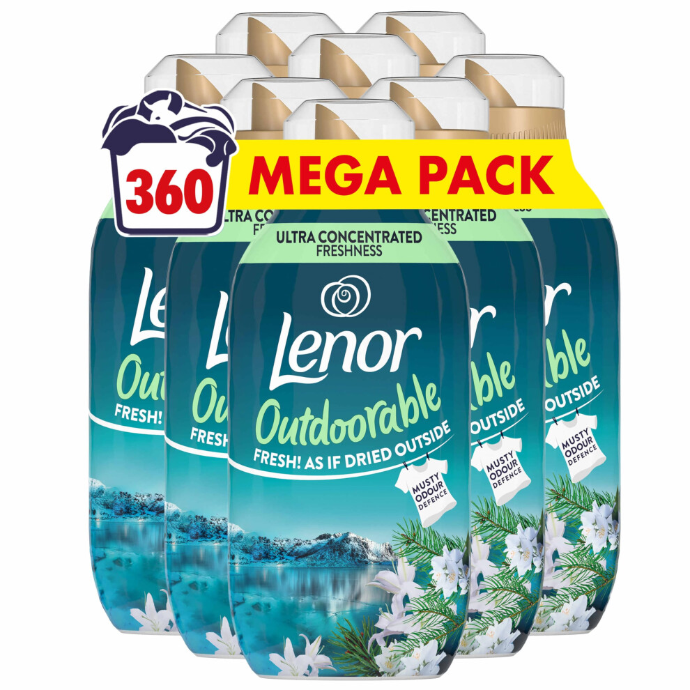 New Lenor Outdoorable Fabric Conditioner 360 Washes (8X45), Northern Solstice - Ultra Concentrated Freshness 8.70E+12 Size 8