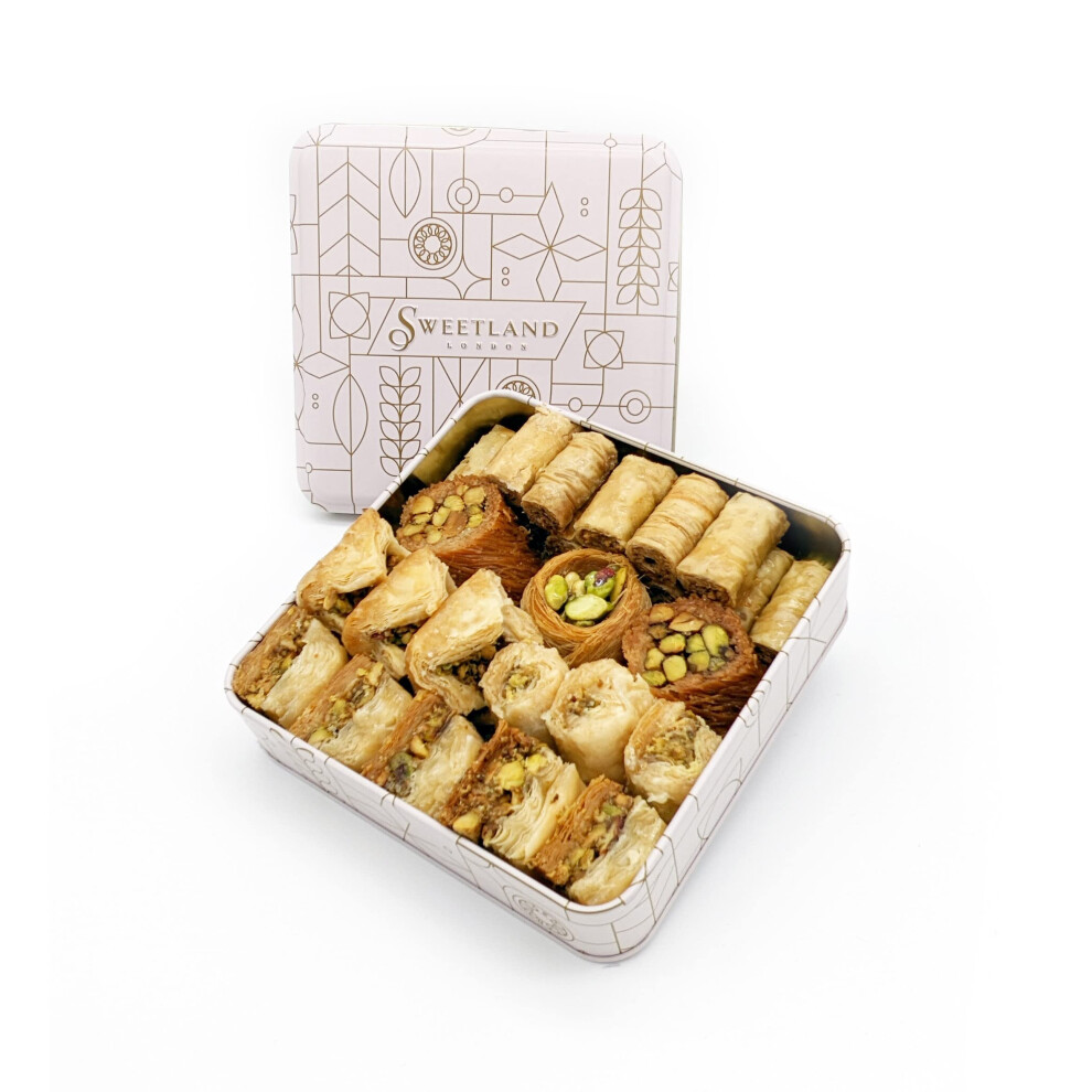 Sweet Land Sweetland London Premium Pistachio Baklava Selection ? 500G | Handmade Traditional Lebanese Baklava | Ramadan, Mother's Day, Easter, & Eid | Selection