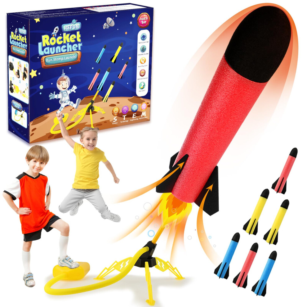 Photos - Other Toys REFUN Rocket Launcher for Kids with 6 Foam Rockets - STEM Gift for Boys & Girls Ages 3+ - Christmas Xmas Easter Egg Gifts 