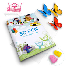 SONGTIY 3D Printing Drawing Book, Reusable Colorful 40 Patterns Thick Paper Template with a Clear Plate, Painting Graffiti Template for 3D Pen Kids