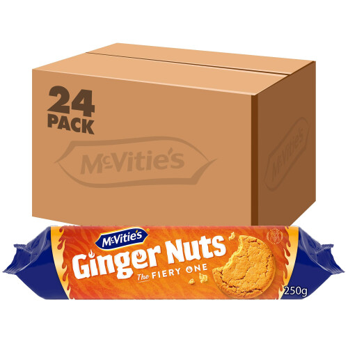 McVities McVitie's Ginger Nuts Biscuits, 250 g (24 Pack)