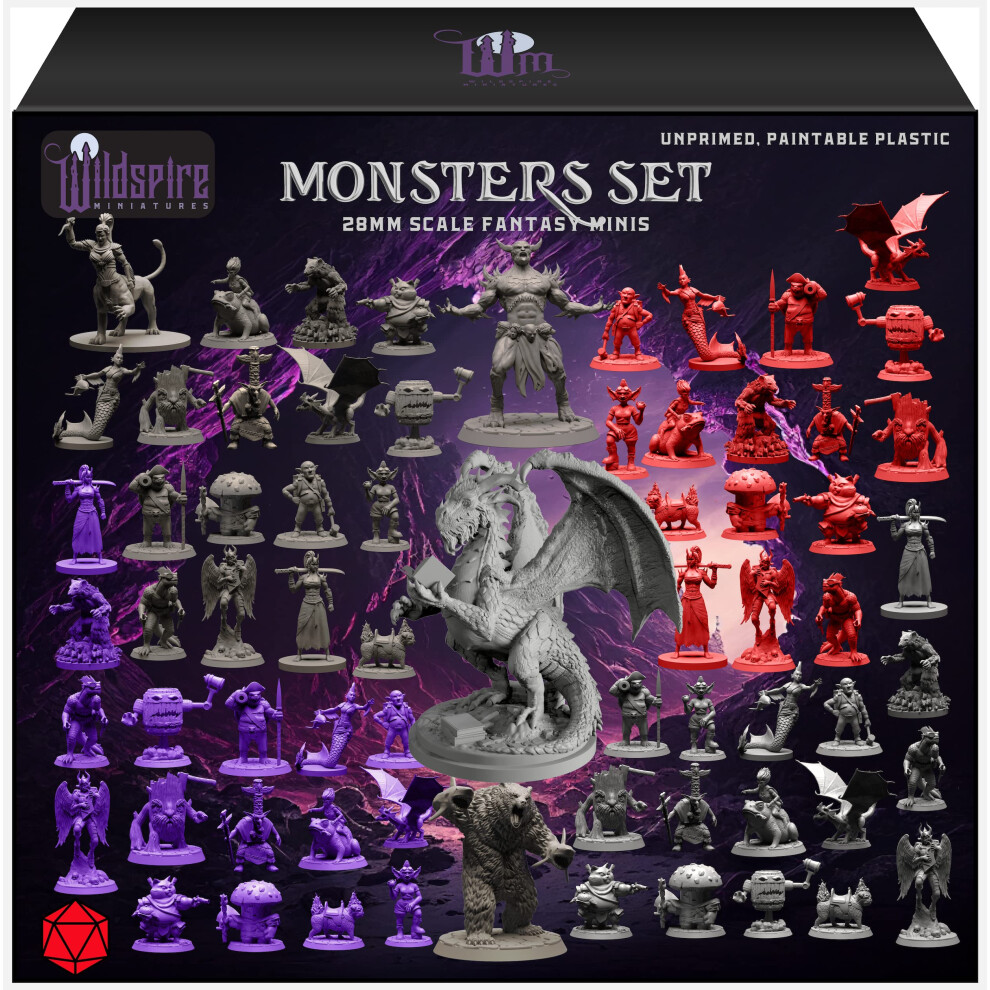 Wildspire Fantasy Miniatures & Bookish Dragon For Dnd Miniatures Monsters Dnd 28Mm-32Mm Bulk Dungeons & Dragons Miniatures D&D Miniatures Monsters Dnd