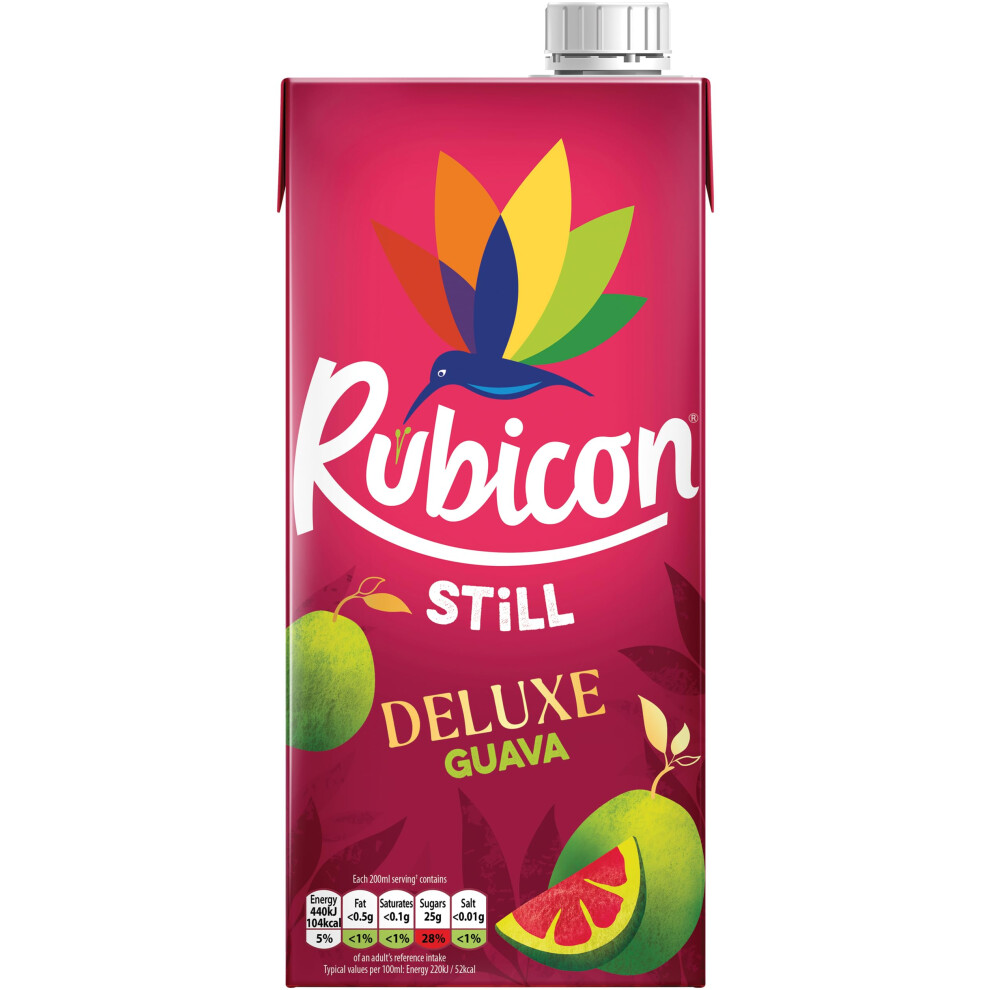 Rubicon Still Deluxe Guava Juice - Made With Real Handpicked Fruit Guava - Bold And Intense Tropical Juice Drink - Multipack Fruit Juice Cartons