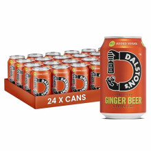 Dalston's Ginger Beer (24 x 330ml) - Real Pressed Ginger & Sparkling Water - 49 Kcal - No Added Sugar - No Artificial Sweeteners - Healthy Alternative
