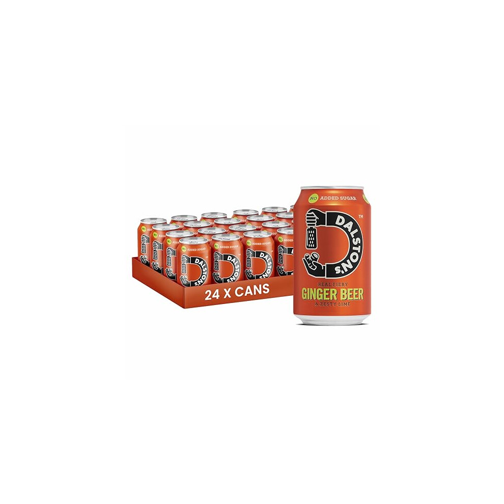 Dalston's Ginger Beer (24 X 330Ml) - Real Pressed Ginger & Sparkling Water - 49 Kcal - No Added Sugar - No Artificial Sweeteners - Healthy Alternative