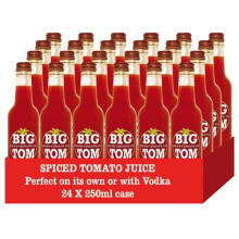 Big Tom Spiced Tomato Juice for Bloody Mary Mix - 250ml Bottles (24 Pack) | Vegan-Friendly Drink