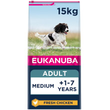 Eukanuba Complete Dry Dog Food for Adult Medium Breeds with Fresh Chicken 15 kg