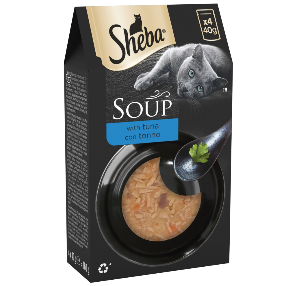 Sheba Classics Cat Food Wet - Soup Cat Pouches With Tuna Fillets, 10 X 4 X 40G