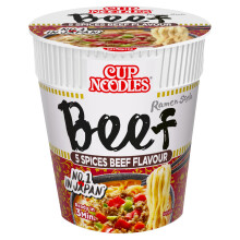 NISSIN Cup Noodles 5 Spices Beef Flavoured Instant Noodles, 64 g Pot (Pack of 8)