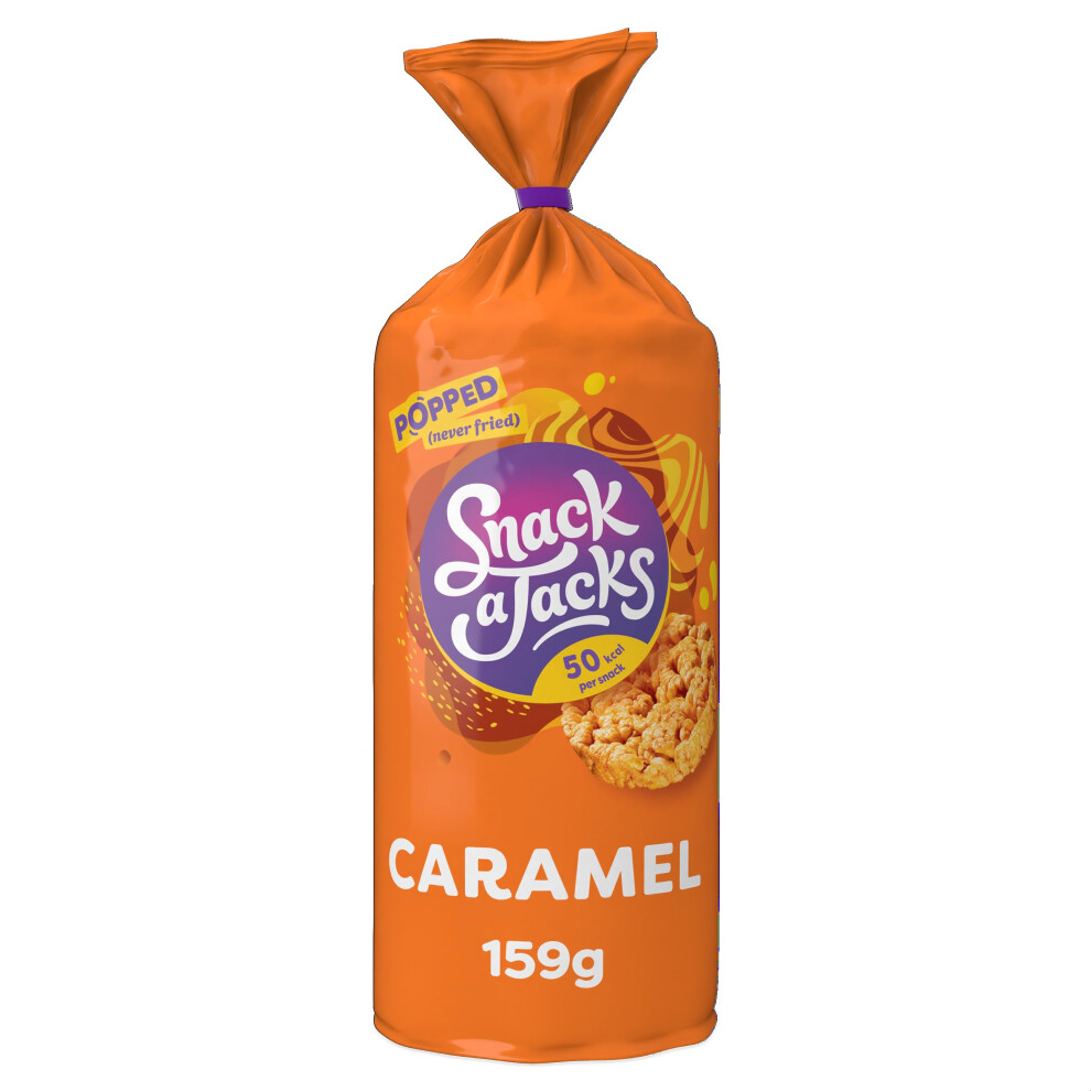 Snack A Jacks Jumbo Caramel Rice Cakes 159G (Case Of 8)