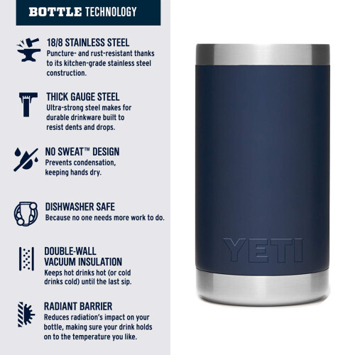 YETI Rambler Jr. 12 oz Kinderflasche mit Strohkappe, Marine 2