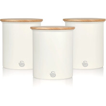 Swan Nordic Scandi 3 s ilytysastian setti teelle, kahville, sokerille, puuvillalle, valkoiselle ter kselle