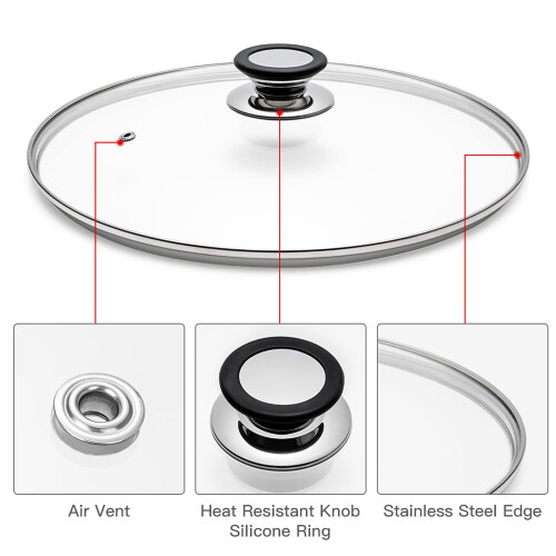 Tempered Glass Lid with Heat Resistant Handle 10.5""""/26cm Clear 1