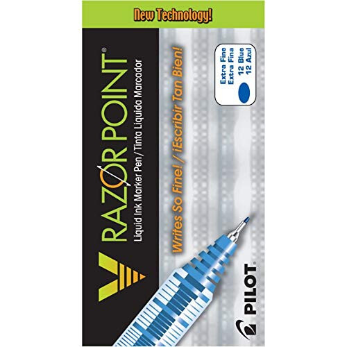 Pilot Pilot V Razor Point Υγρών Μελανιών, Πολύ Λεπτή Μύτη, Μπλε Μελάνι, 12-Πακέτο (11021) 2