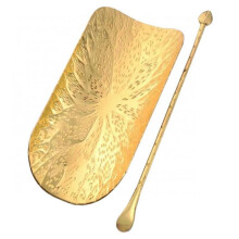 Spoon and for loose tea, coffee bean plate, metal teaspoon, tea accessories, accessories Golden