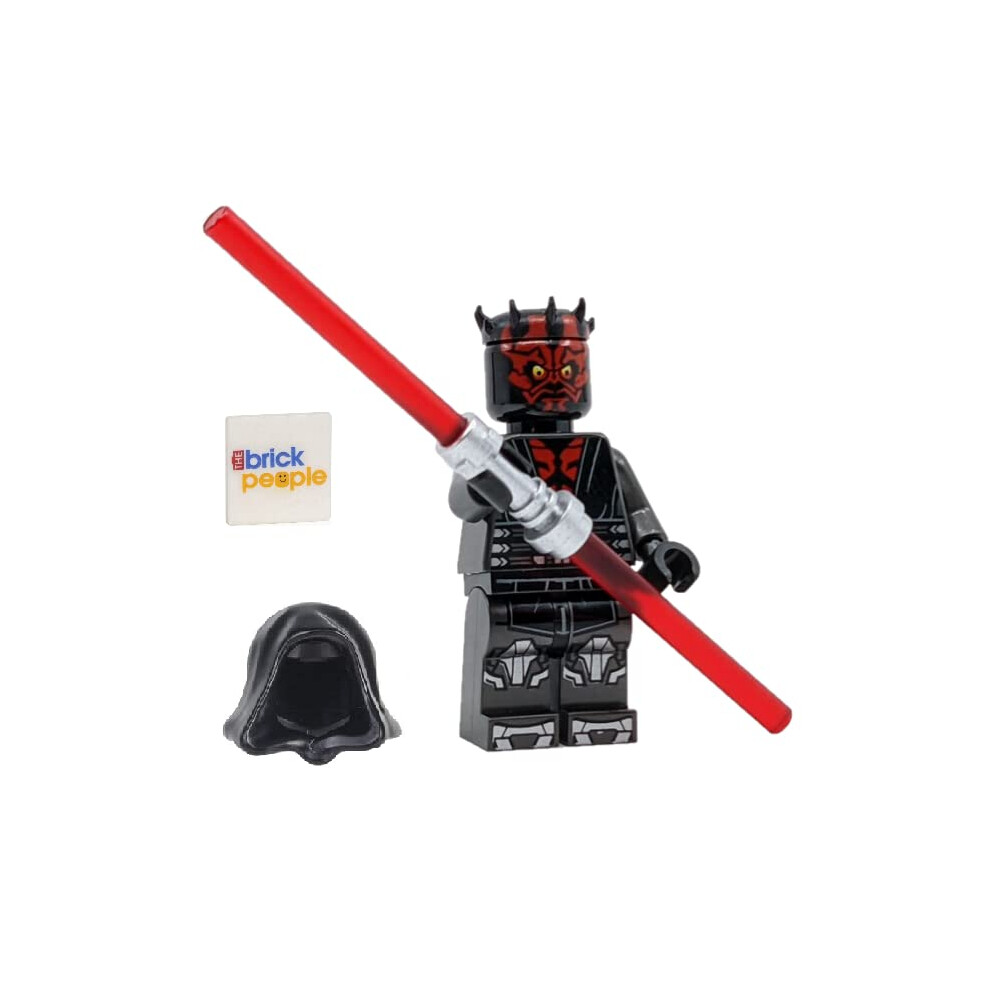 Lego Star Wars: Darth Maul Minifigure With Metallic Armor Hood Cape And Dual Lightsaber Ages 6+ Silver