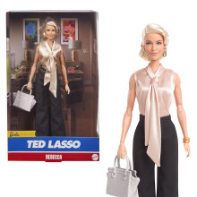 Poup   e Barbie Signature Rebecca de Ted Lasso en chemisier    l   gant et pantalon noir     collectionner avec emballage affichable