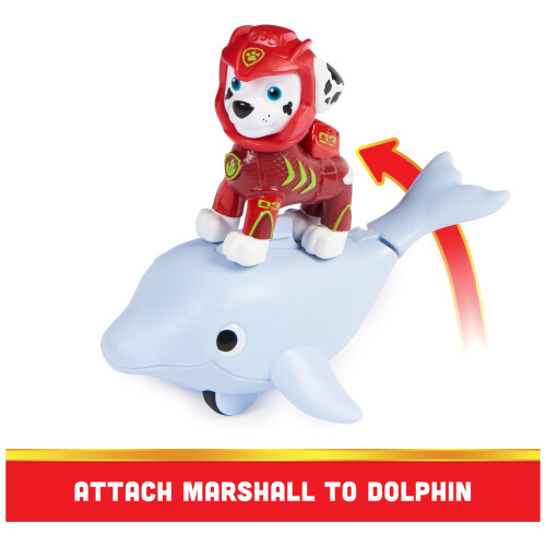 Paw Patrol Paw Patrol, Aqua Pups Marshall και Σετ Δράσης Δελφινιών, Παιχνίδια για Παιδιά 3 ετών και άνω 2