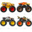 Hot Wheels Hot Wheels Monster Trucks, 1:64 Κλίμακα, Σετ 4 Τροχών, Γιγάντιοι Τροχοί, Φαβορί & Σχεδίαση 4