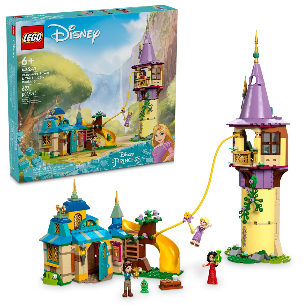 Lego Disney Princess Rapunzel Tower & The Snuggly Anatroccolo Giocattolo Da Costruzione Con Flynn Rider E Madre Gothel Mini-Dolls, Disney Princess Toy, Regalo Divertente Per Ragazze E Ragazzi Dai 6-image