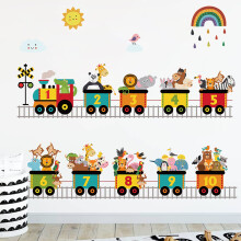 Alphabet Train Color Learning Oktatsi falmatrick Hzd le s ragaszd fel Aranyos llatos falmatrickat oktatsi osztlytermi gyerekeknek Jtszszoba