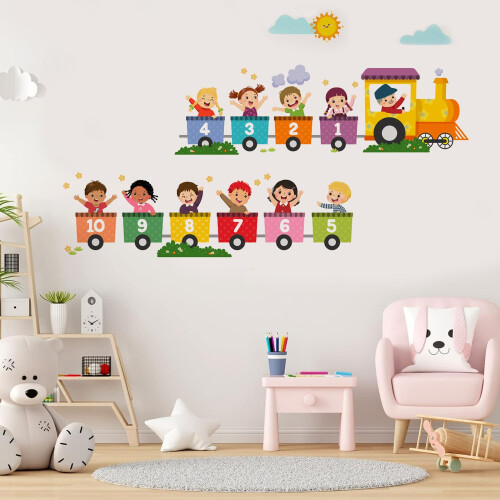 Alphabet Train Color Learning Educational Wall Decals Peel and Stick ...