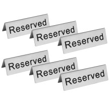 Nov Star Foodservice 26887 Nerezov tabulka na stul """"Rezervovno"""" 1,75"""" x 4,75"""" Sada 6 kusu