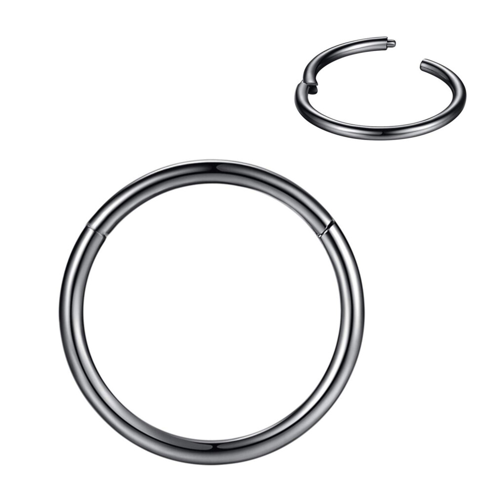 Followmoon Anneau De Septum Noir De 9 Mm, Anneau De Nez, Anneau De Calibre 18, Boucles D'oreilles Pour H Lix, Daith, Tragus, Segment Articul , Se-image