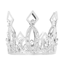 Mini Crown Cake Topper Crystal fejdsz Tiara strasszos korona torta dekorci eskvoi szletsnapi babavr bulihoz (ezst)