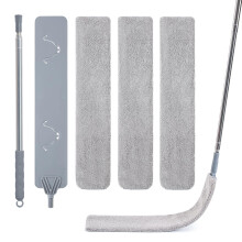 IVYROLL Skinny stofdoek met verlengstang voor onder meubels Onder apparaatreinigingsgereedschap met 3 microvezeldoeken Intrekbare platte stofdoek voo