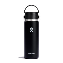 Hydro Flask Wide Mouth Bottle with Flex Sip Lid - Insulated Water Bottle Travel Cup Coffee Mug Black 20 oz